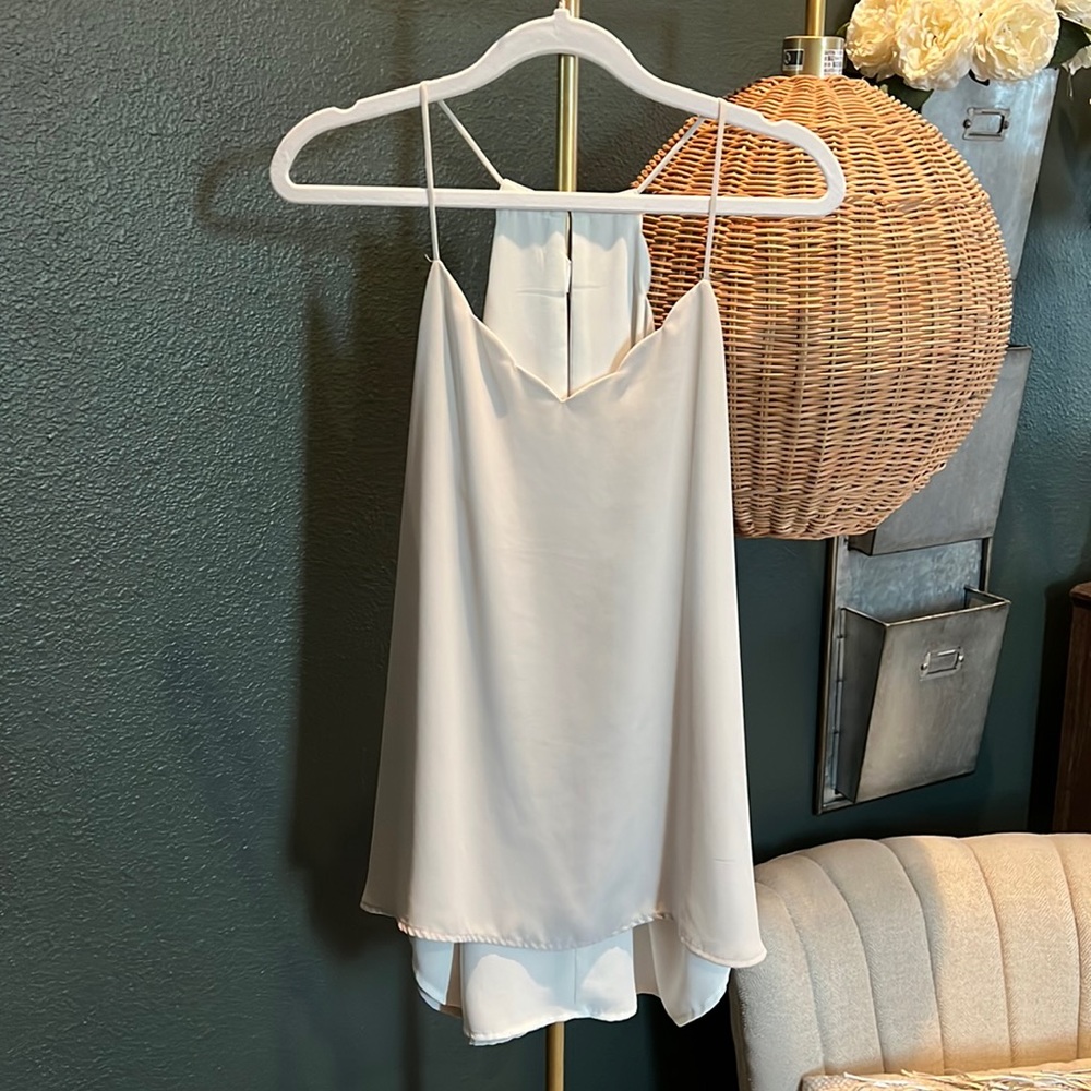 Reversible tank, white and cream